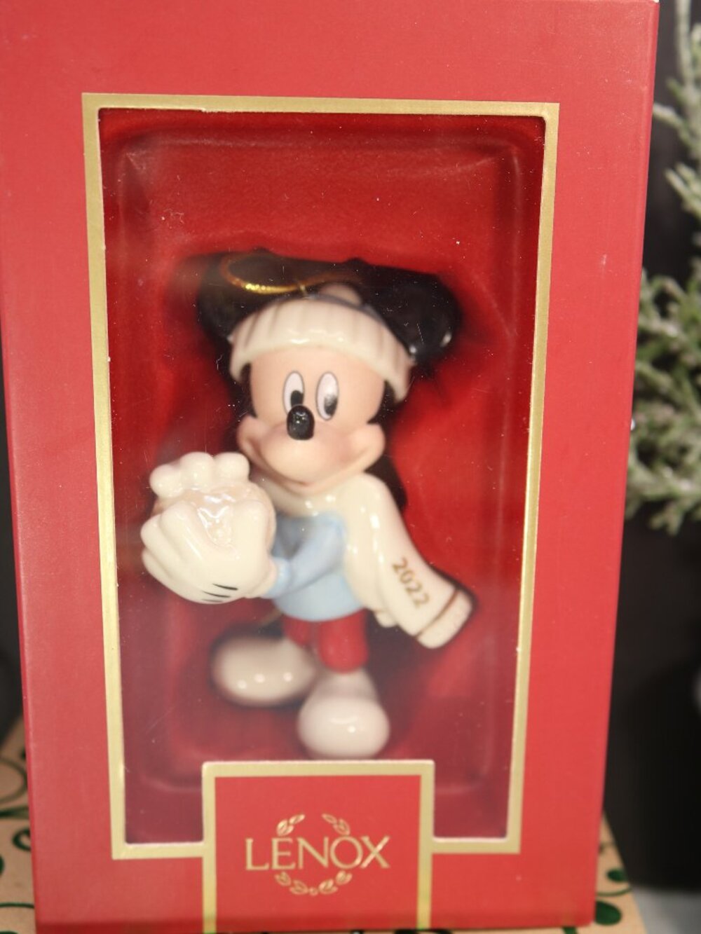 Lenox 2022 Mickey Snow Games Ornament. Disney Showcase Collection